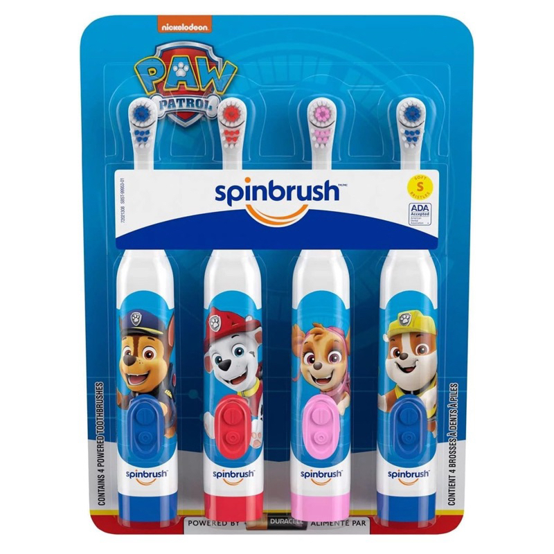 Spinbrush - 兒童電動牙刷套裝 4 件裝 - PAW Patrol 汪汪隊立大功