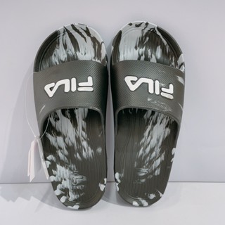 FILA 男女款 黑灰色 潑墨系列 防水 舒適 拖鞋 4-S356Y-004