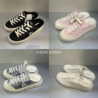 [chens_korea]🇰🇷 NERDY 皮革 帆布懶人鞋 （4色）銀色帆布鞋 拖鞋 帆布鞋 懶人拖 韓國代購