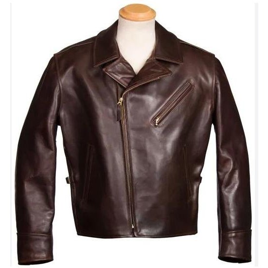 [ Satisfaction ] Aero Leather經典騎士斜拉鍊棕紅色馬皮皮衣 蘇格蘭製
