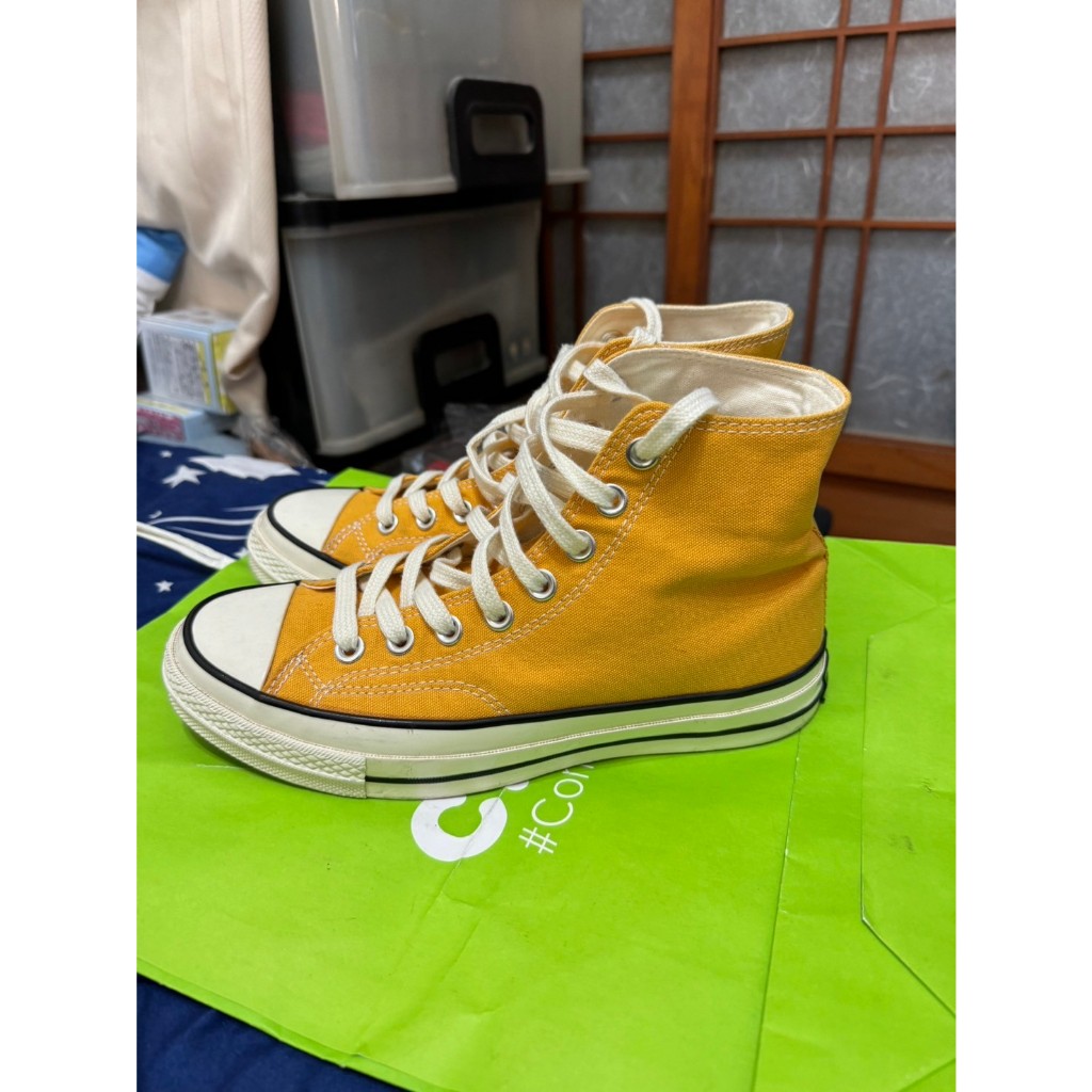 「 二手鞋 」 Converse 1970 女生高筒帆布鞋 US6（黃）鐵4-3