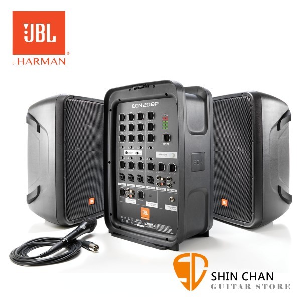 JBL EON208P 可攜式 8吋2音路喇叭+八軌300W擴大混音器【附多樣配件/EON-208P】