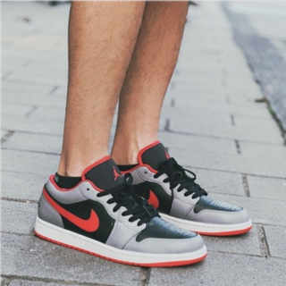 NIKE JORDAN 1 LOW "SMOKE GREY" 煙灰紅 男鞋 553558-060【Insane-21】