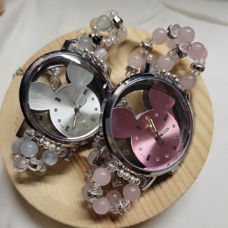 水晶錶帶手錶 瑪瑙 粉晶 海藍寶 翡翠