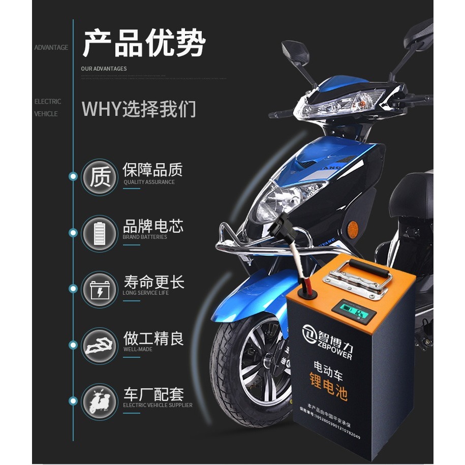 電動車鋰電池72V100Ah(250-300)公里送10A充