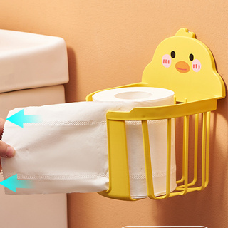 小黃鴨紙巾盒 無痕貼抽紙盒牆上壁掛式紙巾架 簡約塑膠廁所紙巾盒