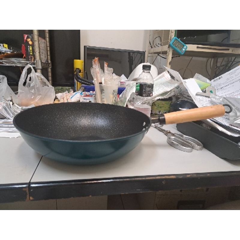 二手福利品鍋子 炒鍋 32公分 便宜出清 麥飯石炒鍋 餐廚用品 鍋具2號