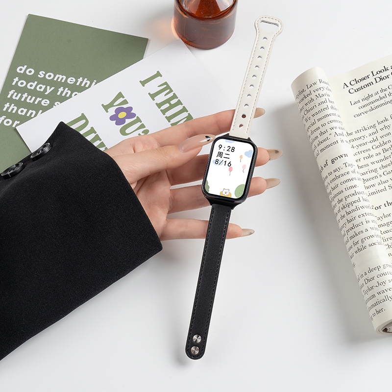 透氣簡約 小米真皮錶帶 適用於 小米手環 8pro 小米8 小米手環 7 6 5 4 3 NFC 小米替換錶帶 米6腕帶