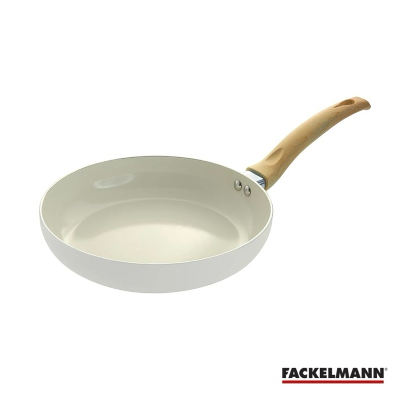 全新 德國 Fackelman 不沾鍋 珍珠奶白陶瓷不沾平底鍋(24cm)