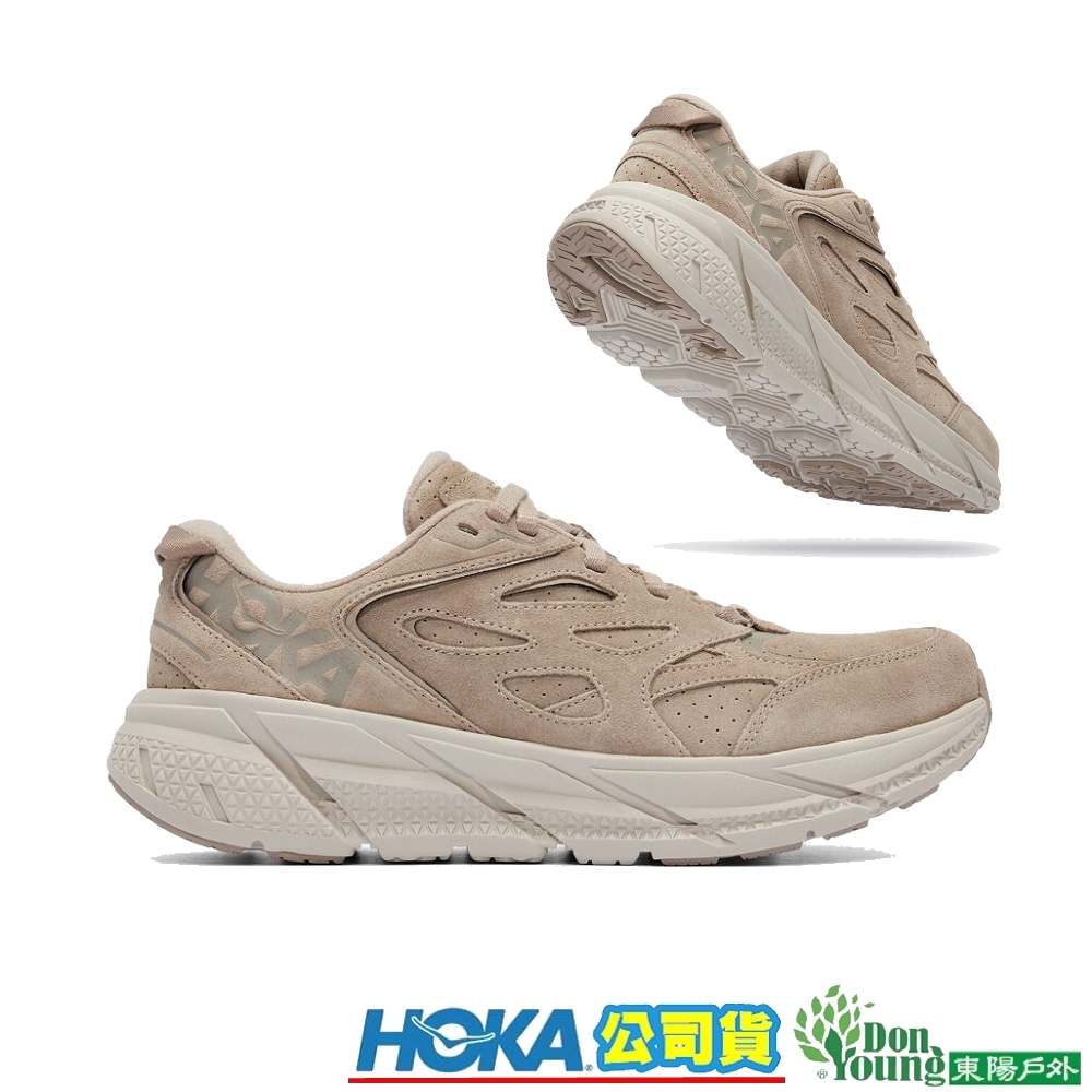 【HOKA】 HO1122571STPST 中性款 CLIFTON L Suede 潮流麂皮路跑鞋