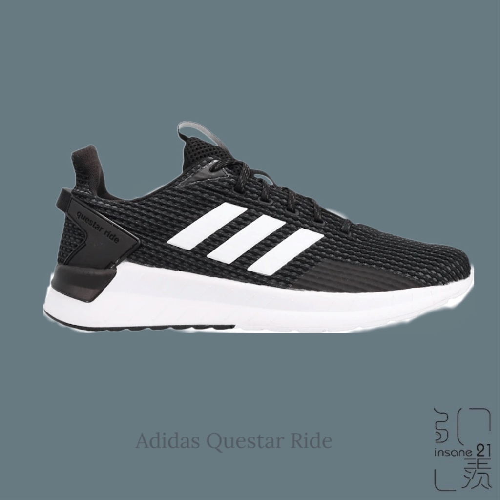 ADIDAS QUESTAR RIDE 黑白 男 運動 跑步鞋 慢跑鞋 F34983【Insane-21】