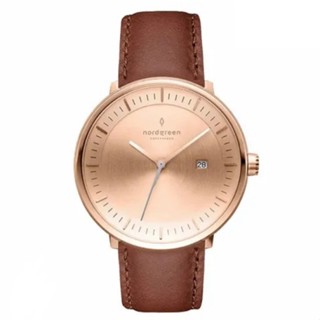【Nordgreen】Philosopher 哲學家系列復古棕真皮錶帶 PH36RGLEBRBM 36mm現代鐘錶