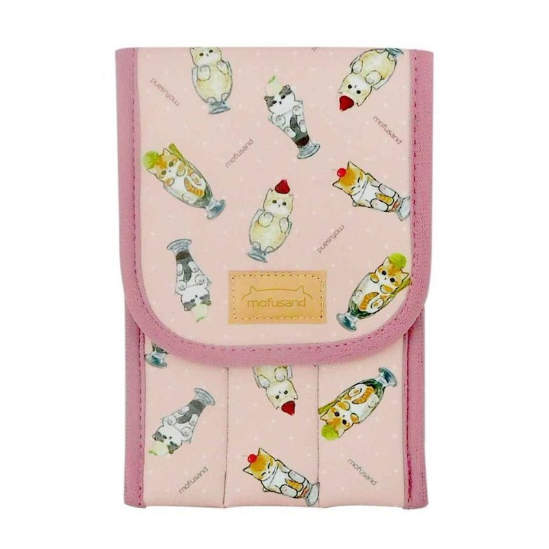 日本代購 現貨 粉色 甜點系列 貓咪 mofusand 貓福珊迪 可水洗 筆袋 分隔 文具包 收納包 餐具包