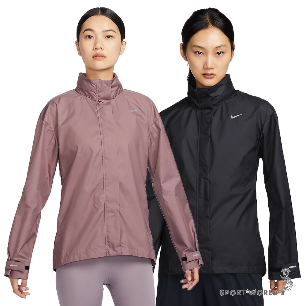 Nike 連帽外套 女裝 防水 拉鍊口袋 寬鬆 紫/黑【運動世界】FB7452-208/FB7452-010