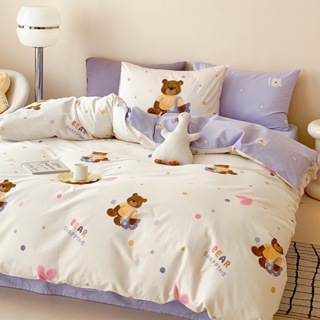 「chili」純棉 寶貝熊熊 小清新 純棉 簡約 床罩 床包 四件套 雙人床包 加大雙人 單人床 雙人 被套 被子