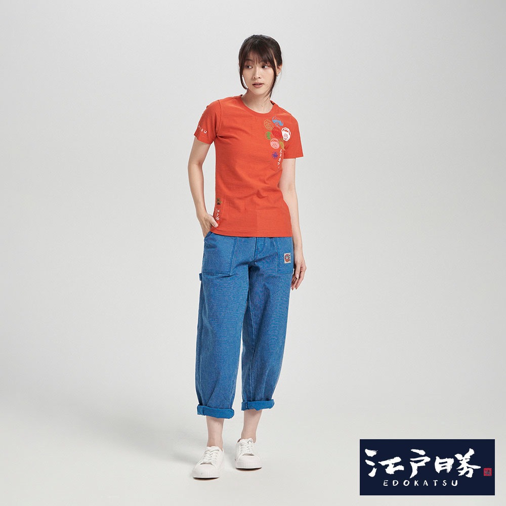江戶勝 七富士山短袖T恤(桔色)-女款