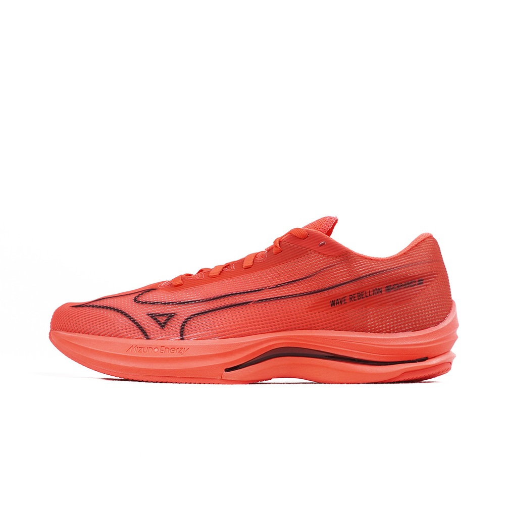 新寶島🈺限時新品特賣📣Mizuno美津濃 Wave Rebellion Sonic 2 橘紅 男路跑鞋 J1GC2492