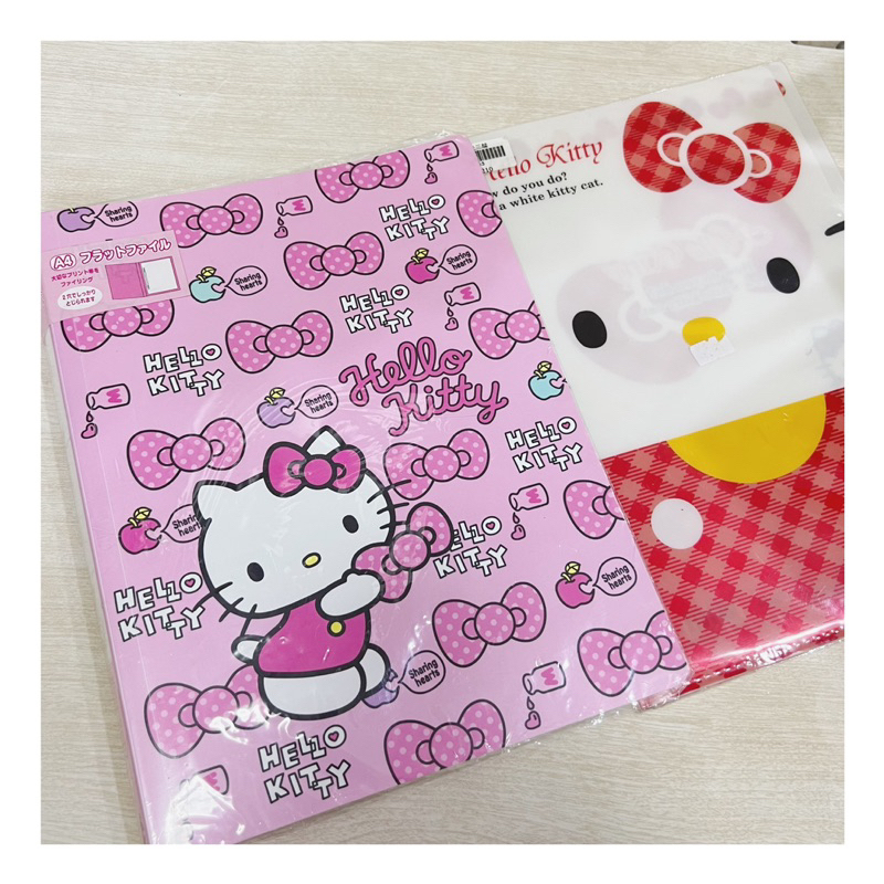 全新現貨｜Hello kitty 資料夾 兩個合售 活頁本 日本正版 A4文件冊 三麗鷗 凱蒂貓 L型夾