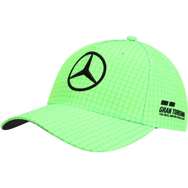 【現貨】F1賓士車隊Mercedes AMG Petronas 2023 Lewis Hamilton 帽子-螢光綠