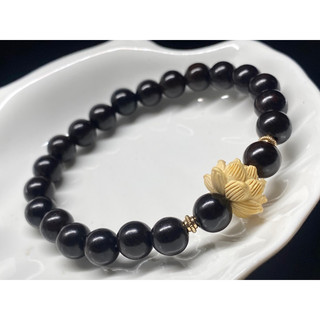 黑檀木 手珠 手串 黃楊木 蓮花