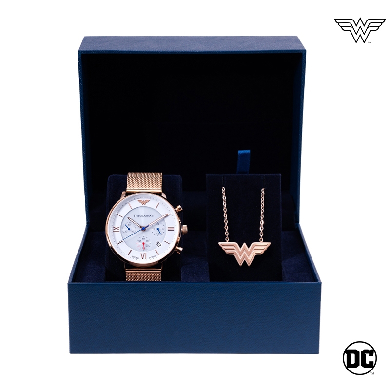 【THEODORA'S】[可選色]手錶項鍊1+1禮盒-男女款 神力女超人 手錶【希奧朵拉】