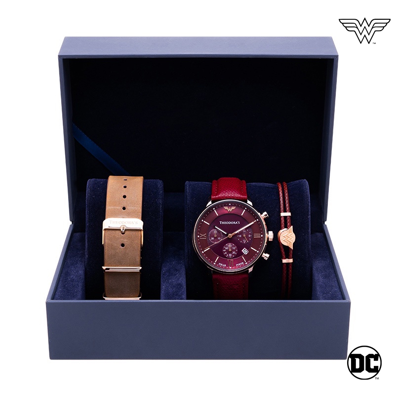【THEODORA'S】手錶飾品1+2禮盒-女款 神力女超人手錶 紅面【希奧朵拉】