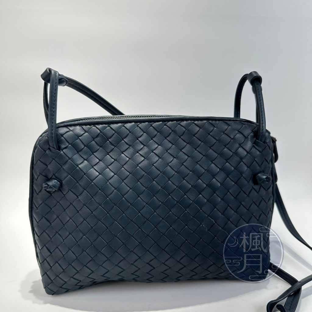 BOTTEGA VENETA 深藍編織包 BV 精品包 精品編織包 精品斜背包 側背包