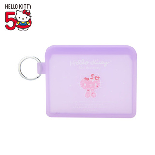 三麗鷗 凱蒂貓 Hello Kitty 50週年 限定矽膠 紫色 零錢包