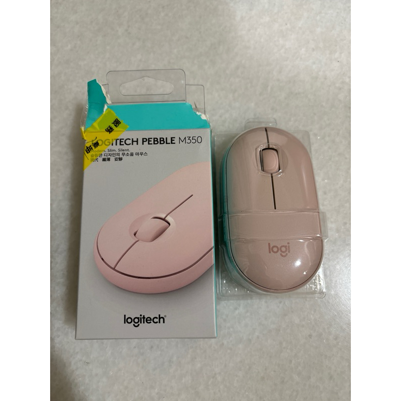 二手｜羅技 logitech M350 鵝卵石 無線滑鼠 粉色