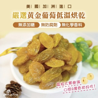 黃金葡萄乾 白葡萄乾 葡萄乾 整粒大葡萄 天然果乾 無加糖 無新增 餅乾樹 cookietree