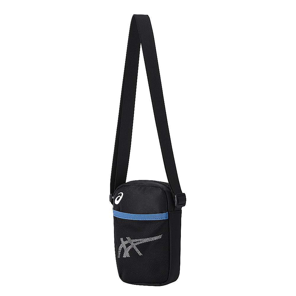 巔峰運動館👑ASICS 亞瑟士鞋 3033B621-001 斜背包(前有一網袋設計.內袋) 黑/藍