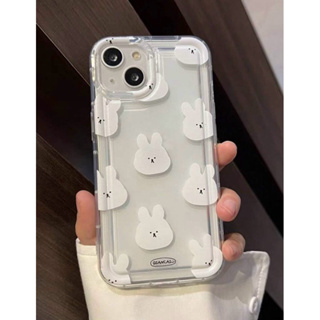 兔子圖案透明防震手機殼 透明手機殼 適用於iPhone12~iPhone 15pro max