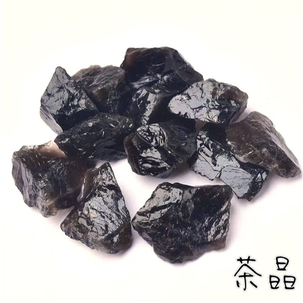 RO25 天然水晶原礦 風水冥想石 茶晶 墨晶 （色澤較淺）3.5cm~5cm礦石 增強能量磁場 消磁淨化 擴香石