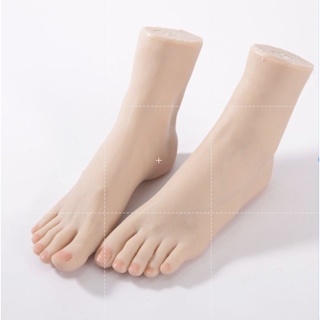 37碼硅膠腳模型仿真人女腳食品級鉑金硅膠鞋襪美甲直播展示道具壹家具文化生活館