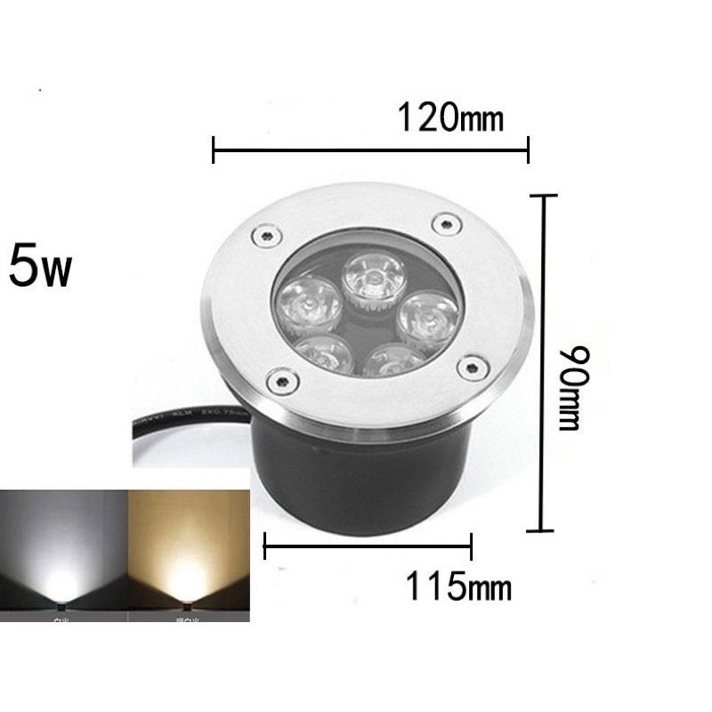 LED埋地燈 地底燈 地埋燈 6W LED水底燈崁地燈 LED 5燈牆崁燈IP68戶外防水埋地燈附預埋盒