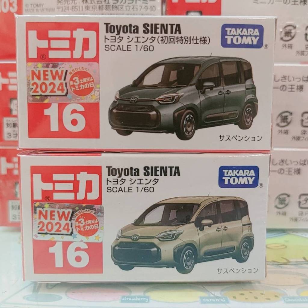 日本帶回 正版 現貨 TOMY No.16 初回 豐田Sienta Toyota 休旅車 玩具車 TOMICA 小車