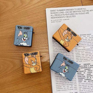 貓和老鼠 情侶同款 行李箱防滑方盒 適用於AirPods Pro 1/2/3代 蘋果無線藍牙耳機保護套 配掛鉤 分離式
