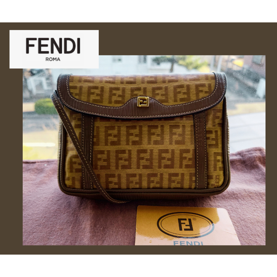 【日本進口】FENDI Zucca花紋Stray單肩包 中古包／二手包／復古包/現貨【CREEK VINTAGES】