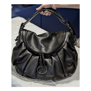 Gucci black Leather Icon Bit handbag
