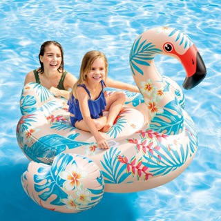 玩樂生活 美國INTEX 印花紅鶴雙手把充氣坐騎 水上浮床 游泳圈 兒童充氣坐騎 溫泉可以用(免費維修 瑕疵換新品)