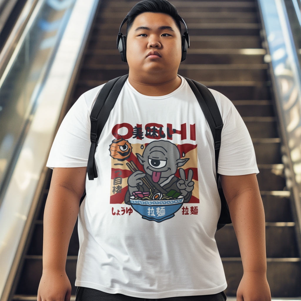 Oishi 中性短袖T恤 4色 好吃怪獸哥吉拉日本日文親子裝godzilla拉麵禮物現貨寬鬆潮T插畫漫畫