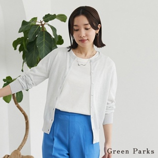 Green Parks 優雅金屬絲線圓領開襟衫(6A46L2D0500)