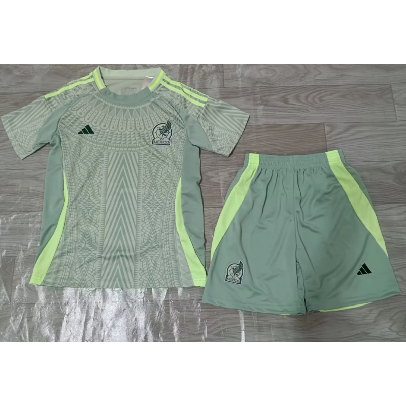 24-25賽季最新足球衣 墨西哥國家隊客場球衣 刺繡球迷版足球衣 墨西哥足球服 成人球衣套裝 足球比賽服運動套裝