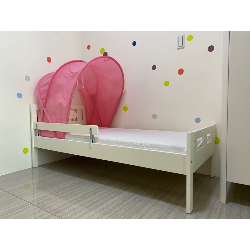 🛑自己來搬出清價2000🛑 IKEA兒童床+粉色帳篷+彈簧床墊，限自取