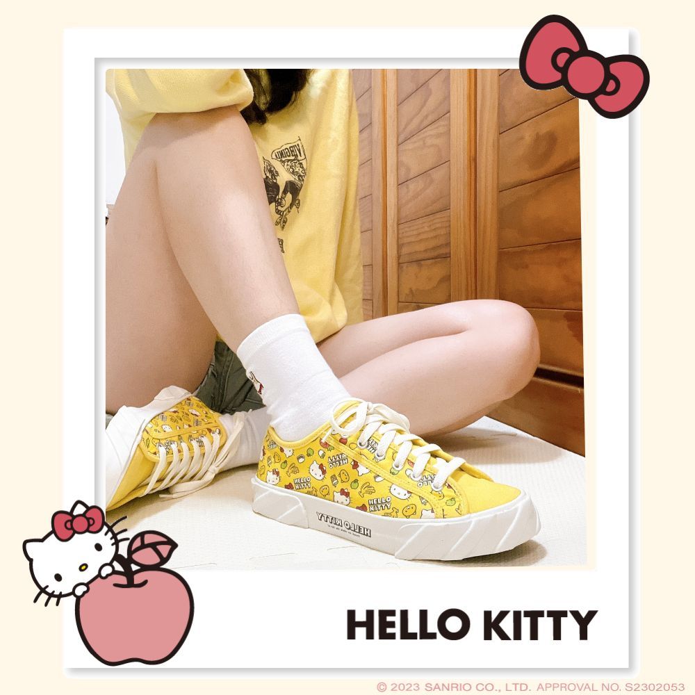 HELLO KITTY艾樂跑女鞋-台灣主題百搭帆布鞋-藍/黃/粉橘(922004)