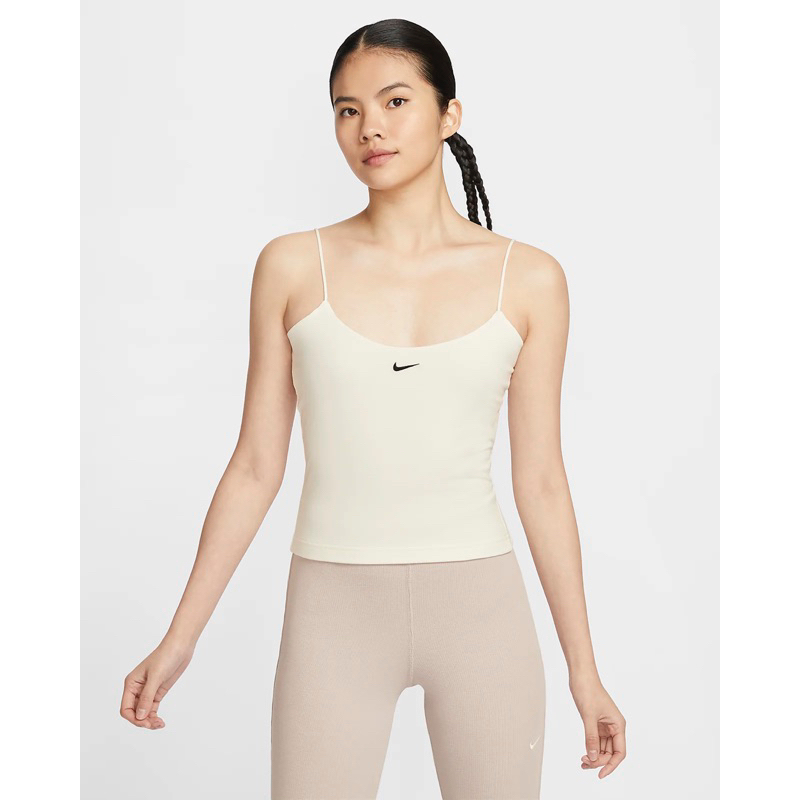 👟【ELO 】Nike Nsw Chill Knit 米白色 緊身吊帶背心 休閒 女款 FN3686-133