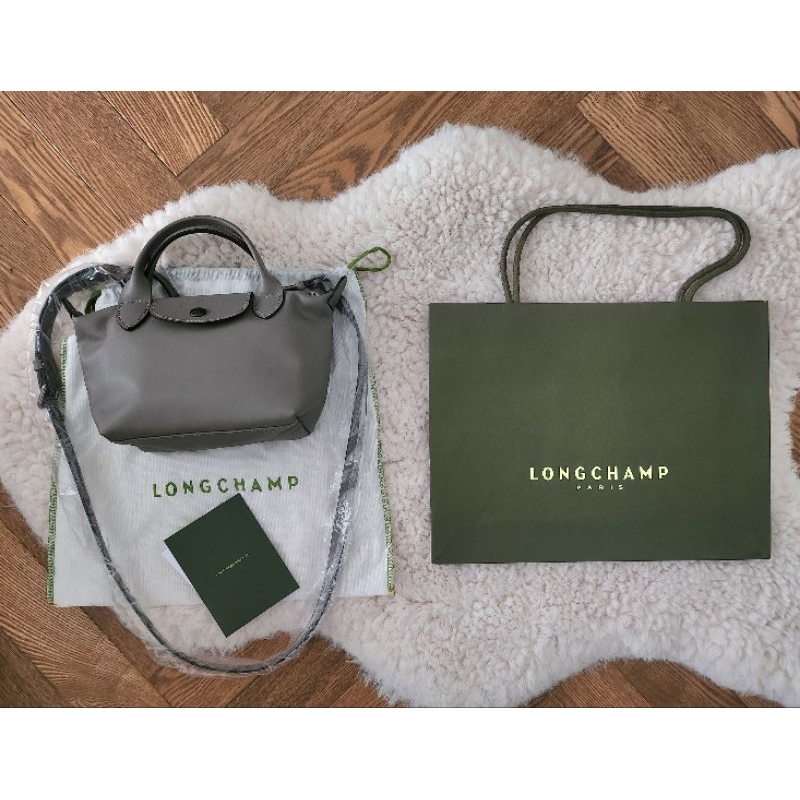 LONGCHAMP LE PLIAGE XTRA 皮革手提包 XS 斑鳩色