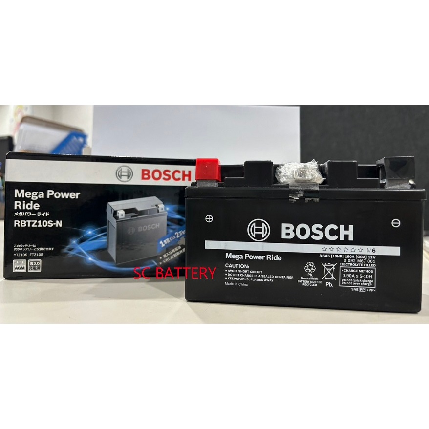 BOSCH博世10號電池/膠體AGM機車電池/新品已充飽電/直接安裝/BRTZ10S同規格替代YTZ10S/TTZ10S