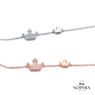 【SOPHIA 蘇菲亞珠寶】小皇冠 18K 鑽石手鍊｜情人/閨密 送禮推薦 氣質手鍊