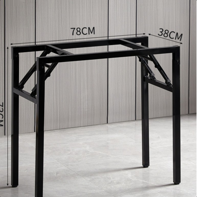 簡易折疊桌腳架子對折桌子腿鐵藝支架桌子腿課桌架辦公桌架彈簧架